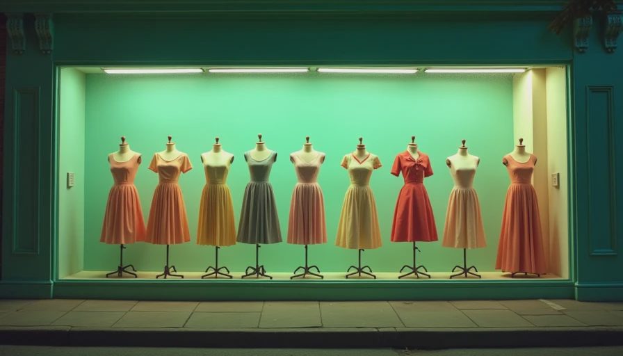 Visual context for 1950s womens dresses